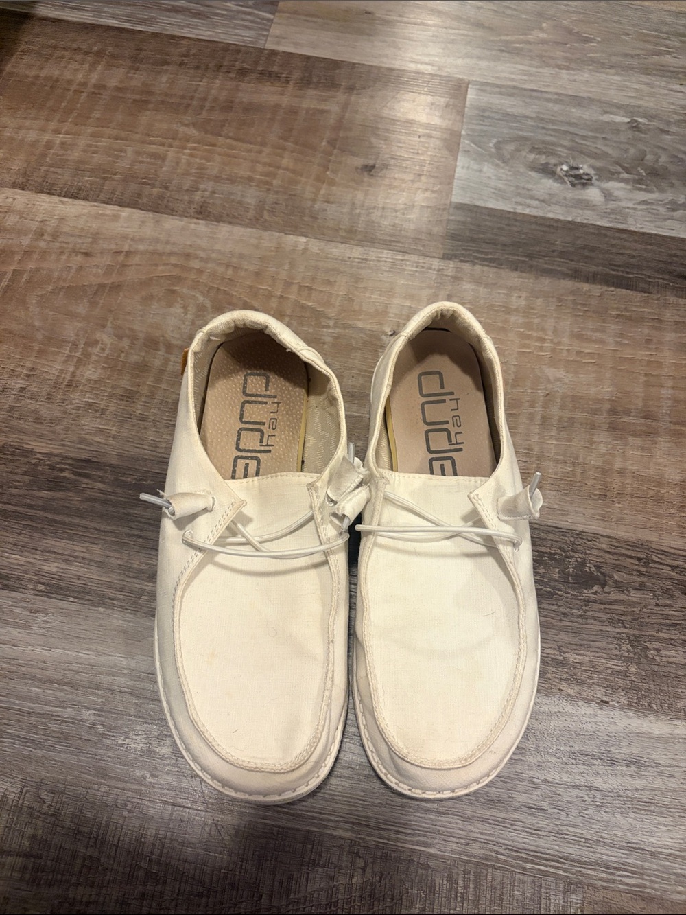 Hey Dude Men's Cream Slip-On Casual Loafers